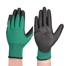 Hespax Labor Gloves Green PU Nylon Assembly Electronic